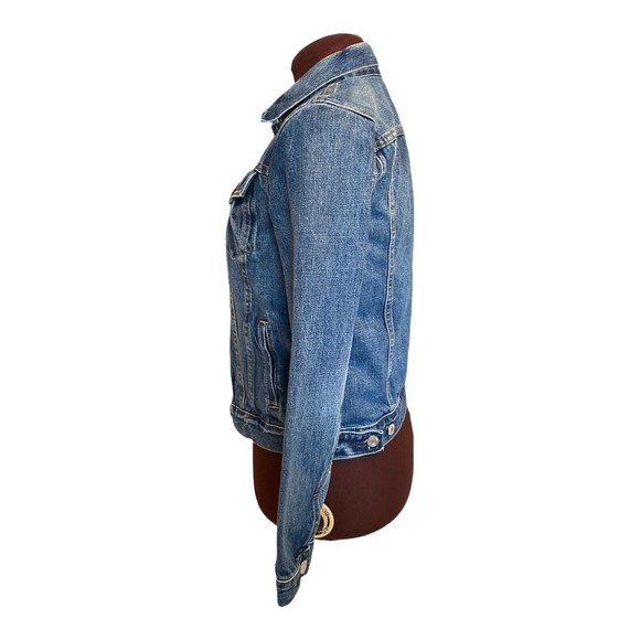 GAP Womens Icon Saddle Blue Denim Long Sleeve Cotton Pockets Jean Jacket Size XS - Picture 4 of 10